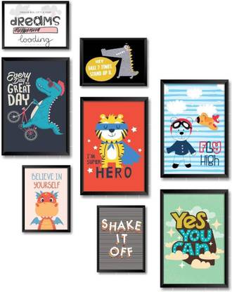 Motivational Posters for Kids Boy Room and Children Play School - Cartoon Photo Frames for home livingroom bedroom wall decor Paper Print