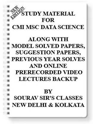 Study Notes Material On Cmi Msc Data Science [ Pack Of 4 Books ] For 2021-2022 With Model Question Papers + Topicwise Analysis + Mcq Questions + Special Practice Set