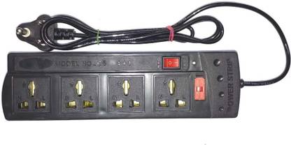 Airjet 4+1 Black long wire extension board 4  Socket Extension Boards