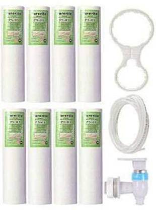 KHAMITRA PP/Spun Filter Cartridge 10 Inch 5 Micron + 2 Meter Pipe + RO Tap + Double Wrench Spanner Key (Combo Pack of 8) Solid Filter Cartridge Solid Filter Cartridge
