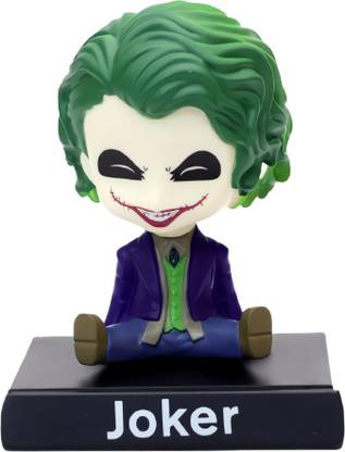 GCT Joker Heath Ledger Batman Bobble Head with Mobile Holder (SH-1) Villian Superhero Action Figure Toys Collectible Showpiece for Car Dashboard | Office Workstation Desk | Table Top
