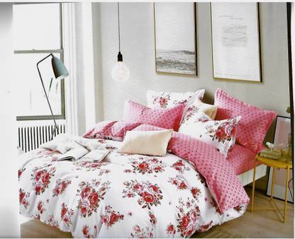 Lavida Cotton Double Flat 400 TC Floral Bedsheet