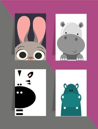 craft maniacs HIPPO AND OTHERS SET OF 4 MAGNETIC BOOKMARKS MAGNETIC BOOKMARK Bookmark