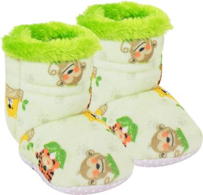 Neska Moda 6 To 12 Months Baby Boys & Girls Printed Tiger Velvet Ankle Baby Booties