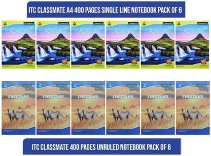 Classmate Collection of Ruled and unruled notebooks A4 Note Book Ruled and unruled 400 Pages