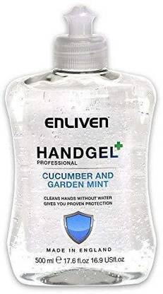 Enliven Hand Gel Cucumber and Garden 500ml Hand Sanitizer Bottle