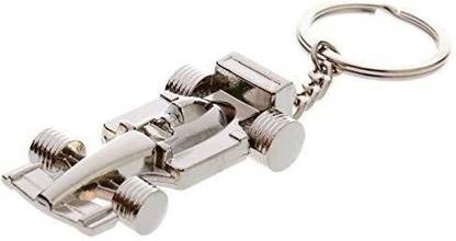 Vaishvi 3D Formula 1 Race Car Keychain car shaped F1 Ferrari Metal Keychain Silver Key Chain