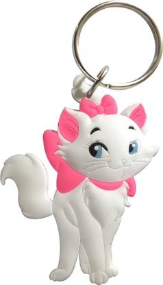GCT Two Sided Cat Animal Cartoon (KC-1) Rubber Keychain for Car Bike Men Kids Girls Women Keyring Key Chain