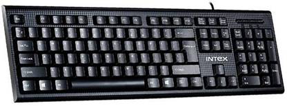 Intex Full-Sized Keyboard , Hotkeys and function for Desktop/Laptop/Smart TV Spill-Resistant Wired USB Keyboard with 10 million keystrokes lifespan 7 Wired USB Standard Desktop Keyboard Compatible with Desktop, Laptop, Mac