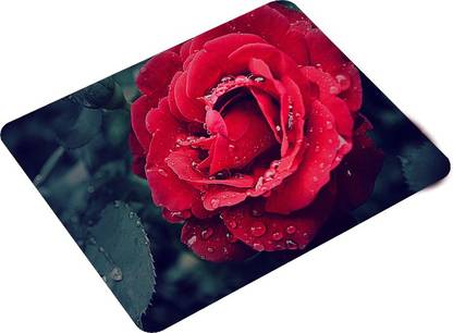 ADI Creations Red rose flower theme Non Slip Base Mousepad