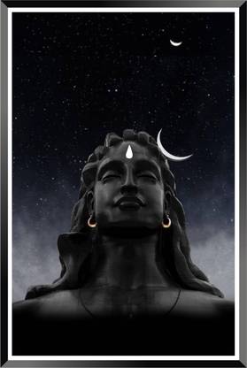 K K CREATIONS Adhiyogi Shiv Ji Painting Digital Reprint 10 inch x 8 inch Painting