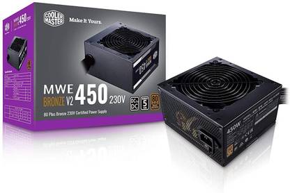 COOLER MASTER MWE 450 Bronze 450 Watts Computer PSU with 2 SATA Cables