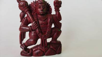 Mtr handicrafts Pure Red Sandalwood/Lal (Rakat Chandan ) lord hanuman statue. Size : 4 Inch. Decorative Showpiece  -  7.8 cm