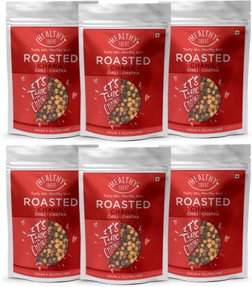 Healthy Treat Roasted Chana - Chili Chatka Combo (Pack of 6 200 gm Each)