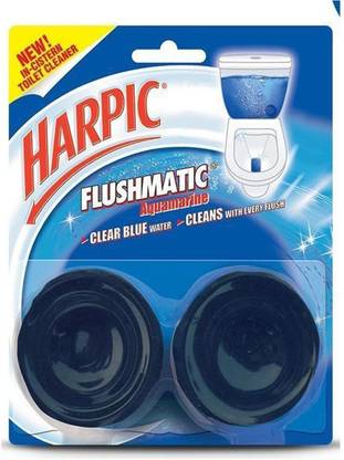 Harpic Flushmatic In-cistern Clear Blue Water Aquamarine 1X100 g Aquamarine Block Toilet Cleaner