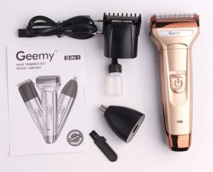 Gmeey 3 in 1 Gm 6591 Rechargeable Electric Nose, Ear and Hair Shaver and Trimmer Set Trimmer 60 min  Runtime 4 Length Settings