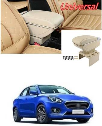 PECUNIA Universal Car Armrest Center Console Pad,PU Leather Car Armrest Seat Box Cover Protector Protects from Dirt,Damage,Pet Scratches,Old Damaged Consoles (Beige) A173 Car Armrest