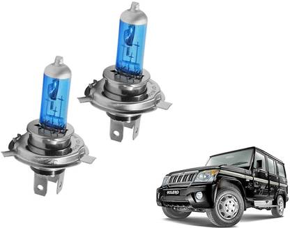 WolkomHome Car H4 halogen headlight bulb 12V 130/100W 5000K Cool Blue Headlights Lamp Light Bulb Replacement for Mahindra Bolero Headlight Car Halogen for Mahindra (12 V, 100 W)