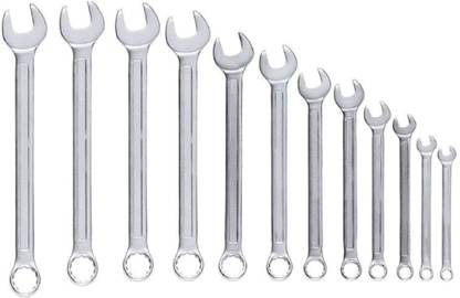 VNIK Home || Multi-Function Universal One Side Open Ended Sided Combination Spanner Wrench Set -12 Pieces || Make in India Double Sided Combination Wrench