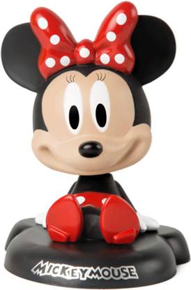 Relicon Minnie Mouse Bobble Head (Design-1) Cartoon Action Figure Toys Collectible Showpiece for Car Dashboard | Office Workstation Desk Table Top