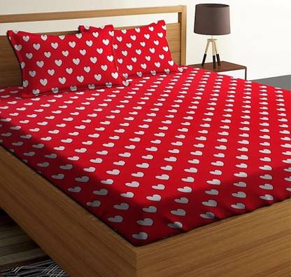 HSR Collection Cotton Double Flat 180 TC Printed Bedsheet