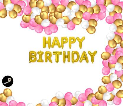 Prihit Golden Balloon Foil 13 Letters Set of 32)