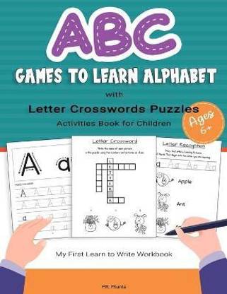 ABC Game to Learn Alphabet with Letter Crosswords Puzzles Activities Book for Children Ages 6+