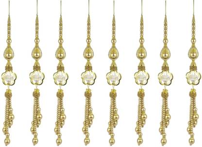 Adhvik (8 Pcs Set, 28cm Latkan) Fancy Designer Multi-Purpose Women's Ethnic Work Hanging Latkan Tassels Craft Material for Sarees Lehenga Suits Blouses Skirts Kurtis Designing Embellishment and Decoration Brooch