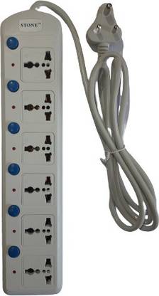 STONE POWER SOCKET CHARGING POINT 6 Socket Extension Boards 2 Meter 6  Socket Extension Boards
