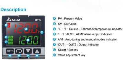 Delta DTK Series Delta Temperature Controller LCD Display