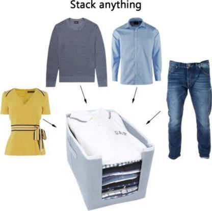 ShubhKraft Wardrobe Organizer For Iron Clothes Anti Wrinkle Neat T-Shirt Organizer Folding Clothing Drawer Stackable Wardrobe Organizer Storage