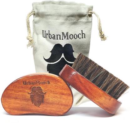 UrbanMooch Bristle Beard Brush & Mustache Brush For Men for a Healthy Beard & Styling