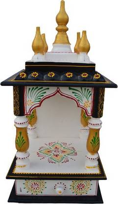 monika art Wooden Temple for Home,Office/Pooja Mandir/Pooja Mandap/God's Home Solid Wood Home Temple