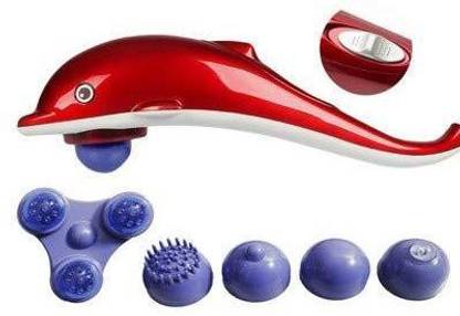 OFOY Dolphin USB chargeable dolphin body Massager Big Size Dolphin Fish Handheld Massager Machine with Vibration, Magnetic, Far Infrared Therapy to Aid in Pain and Stress Relief For Men and Women big size power source from directly to Plug in Massager