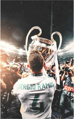 Sergio Ramos Footballer Wall Poster For Room With Gloss Lamination M10 Paper Print
