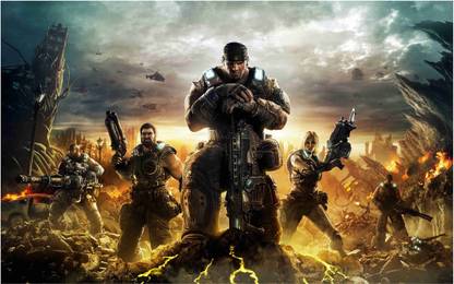 Gears of War Game Wall Poster For Room With Gloss Lamination M16 Paper Print