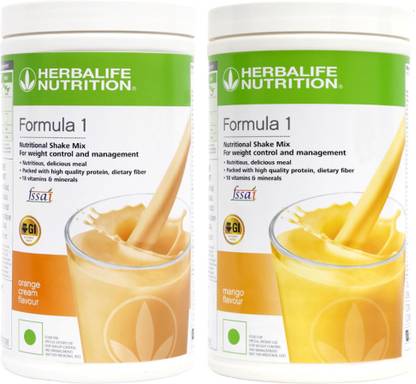 HERBALIFE Formula 1 Shake Mix- Orange Cream Flavor & Mango Flavor For Weight Loss Plant-Based Protein