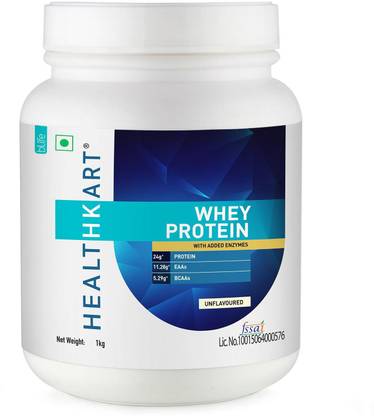 HEALTHKART 100% Pure Unflavoured 1Kg Whey Protein