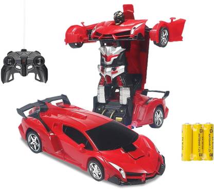 Velocious Rechargeable Deformation Car Toy, Remote Control Vehicle Robot Toy Model One Button Transformation Toy Car
