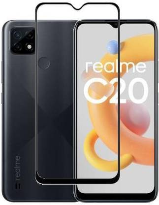 HOBBYTRONICS Edge To Edge Tempered Glass for REALME C20, REALME C21, REALME C25, REALME C25S