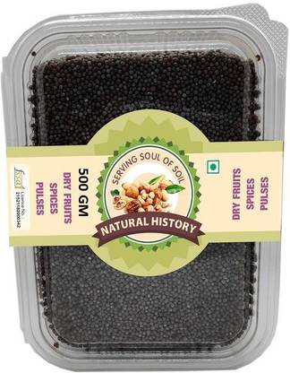 natural history Brand- Mustard Seeds (Rai) Big 500 Gm ( Pack Of 1 )