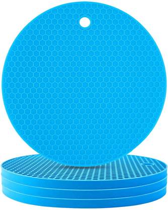 Baskety Silicone Trivet Blue Set of 4 Matt Trivet