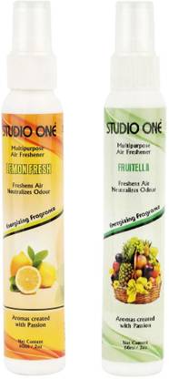Studio One Multipurpose Air Freshener Lavender & Lemon Fresh Enerzing fragrance Spray Multipurpose Air Freshener Lavender & Lemon Fresh Enerzing fragrance combo (pack of 2) Each -60ml