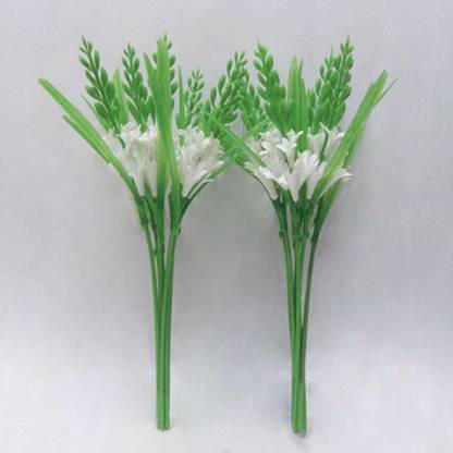 OM COLLECTIONS Artificial flower RajniGandha White, Green Gladiolus Artificial Flower