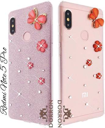 DORRON Back Cover for Redmi Note 5 Pro Glitter Butterfly Case For Girls
