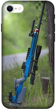 ANGELSKY Back Cover for Apple Iphone SE 2020 ( gun wallpaper) PRINTED BACK COVER