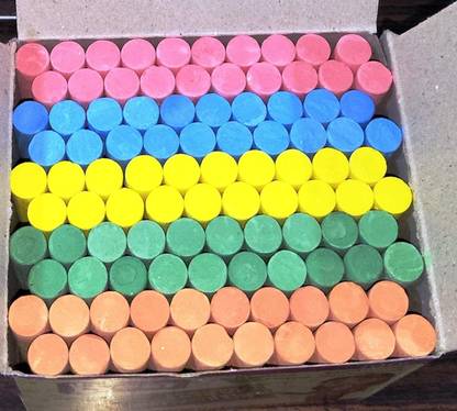 Filemax colour chalk box black board chalk