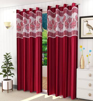 sumren 152 cm (5 ft) Polyester Semi Transparent Door Curtain (Pack Of 2)