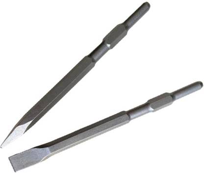Zebra Premium Tools Z-D04 Hammer Drilling Demolition Bit Set 17 x 280MM Flat & Pointed | Home Demolition Hammer Chisel Bits