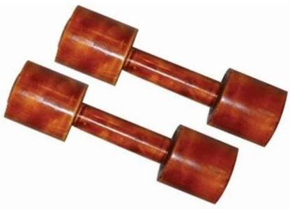 S R Sports Wooden Dumbbell P T Pair ( School P T Practice ) Fixed Weight Dumbbell